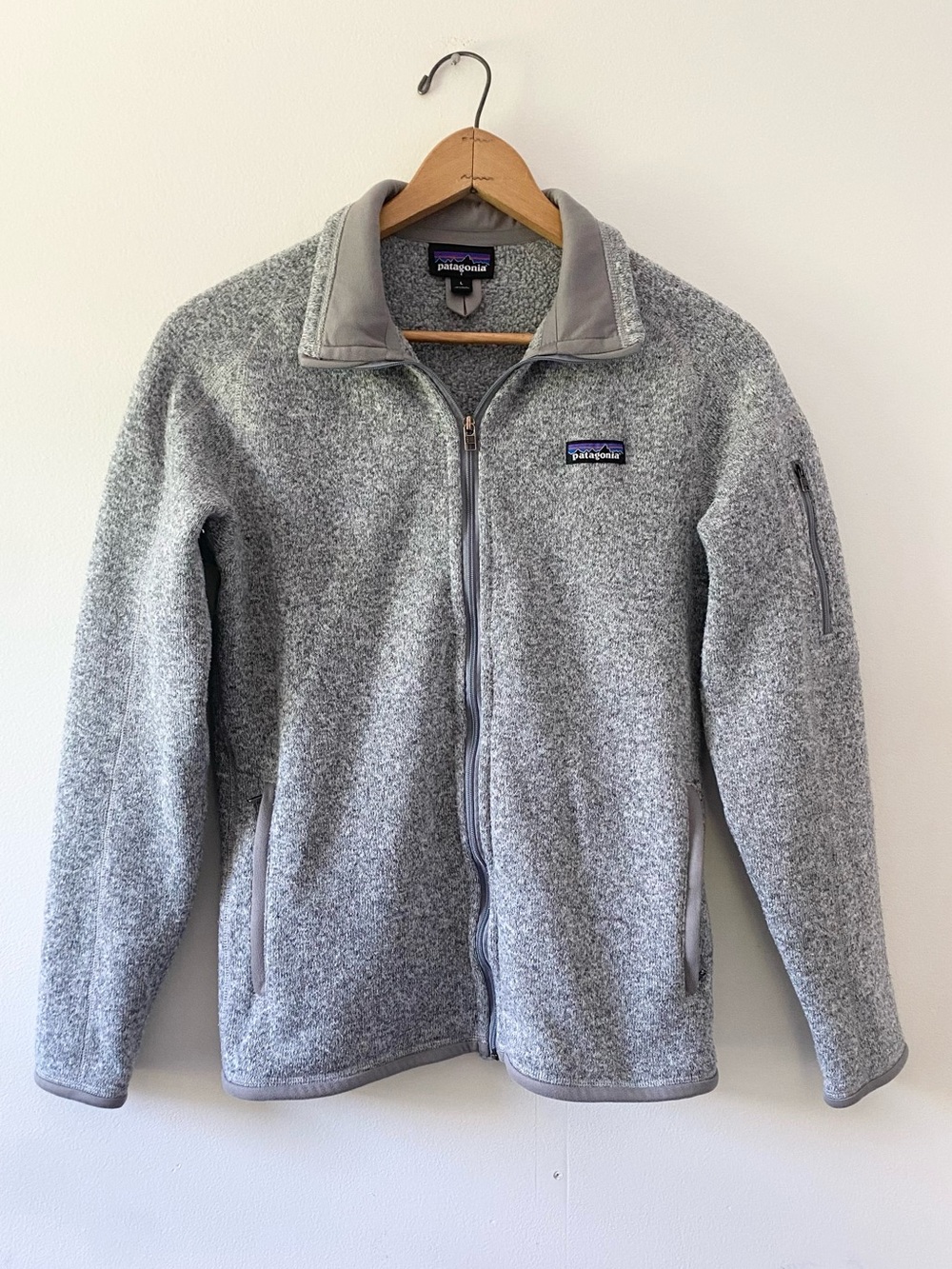 Patagonia Women’s Better Sweater Light Gray Full-Zip Fleece Jacket size large
